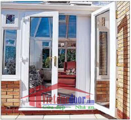 Cửa nhựa lõi thép mở quay 2 cánh