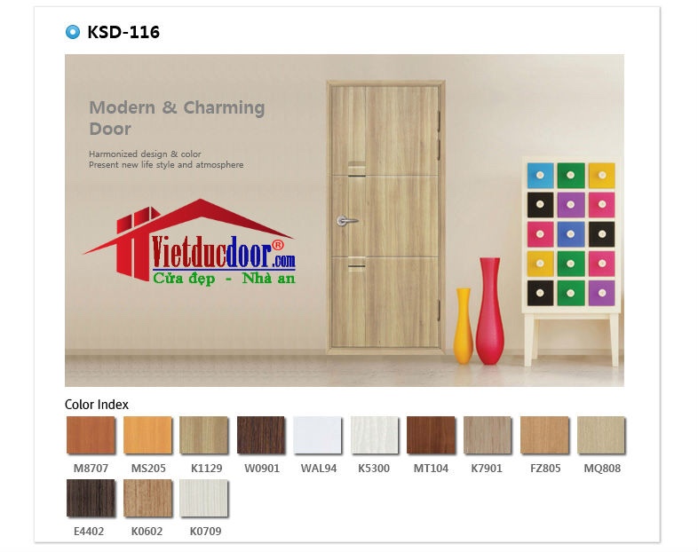 Cửa Nhựa Phòng Ngủ Hàn Quốc KSD-116