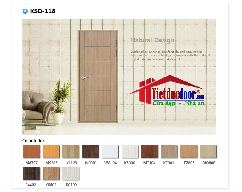 Cửa Nhựa Phòng Ngủ Hàn Quốc KSD-118